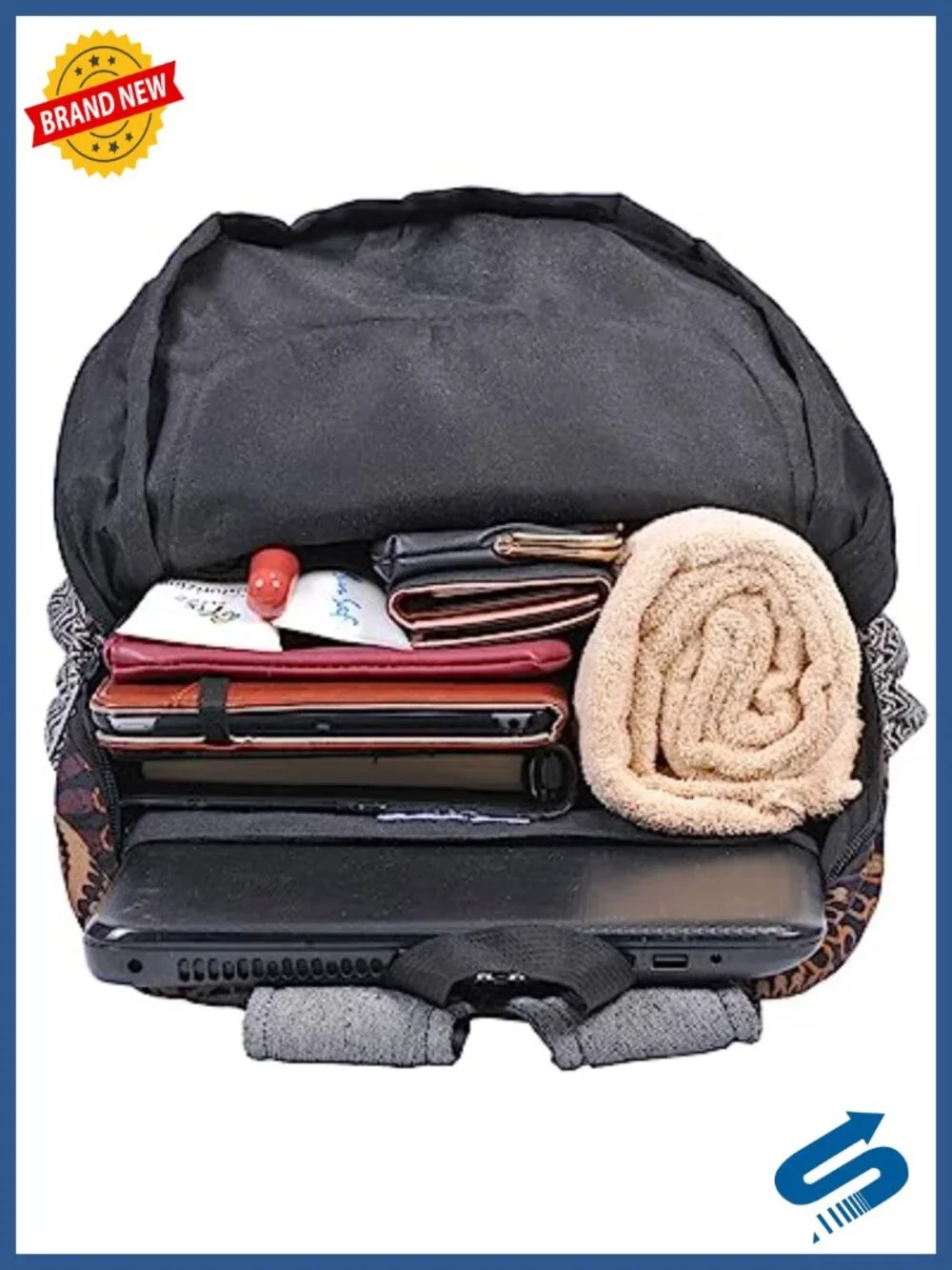 Handmade Boho Backpack for Women Cotton Laptop Bookbag Travel Daypack